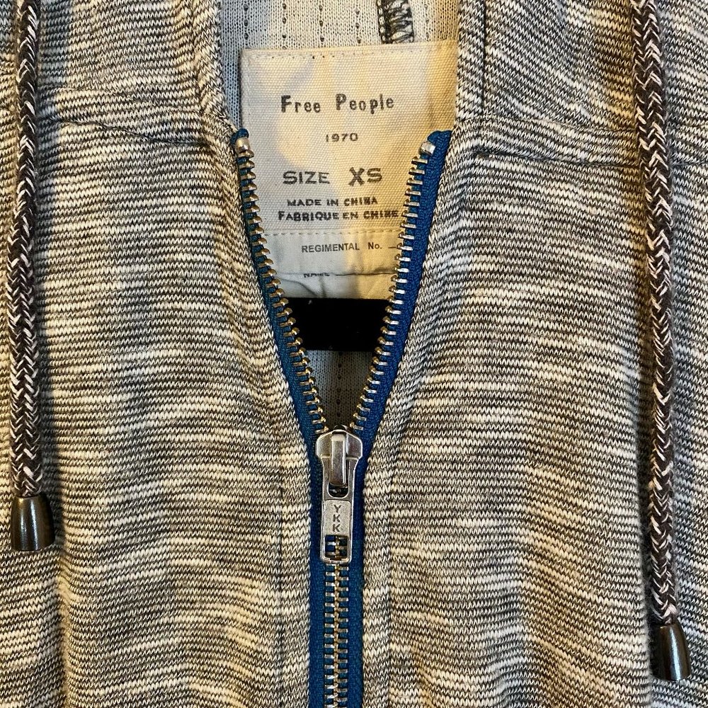 Cropped Free People Gray Zip Hoodie - Picture 3 of 3